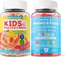 2 Pack Phosphatidylserine Supplement for Kids + 2 Pack Kids Multivitamin Gummes
