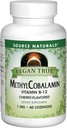 Πηγές Naturals Vegan Methyl Cobalamin, βιταμίνη B-12 Cherry συμπλήρωμα διατροφής με γεύση, 1 Mg - 60 Lozenges