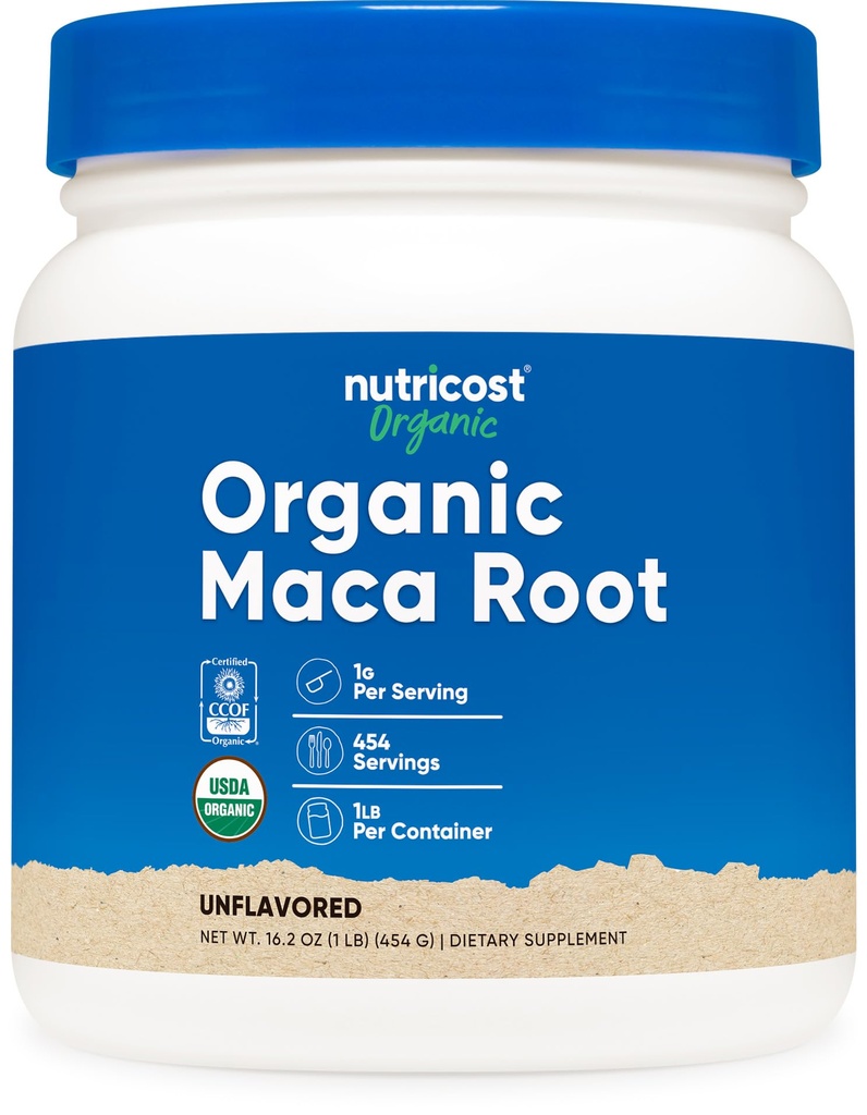 Nutricost οργανική σκόνη ρίζας Maca (1 LB)