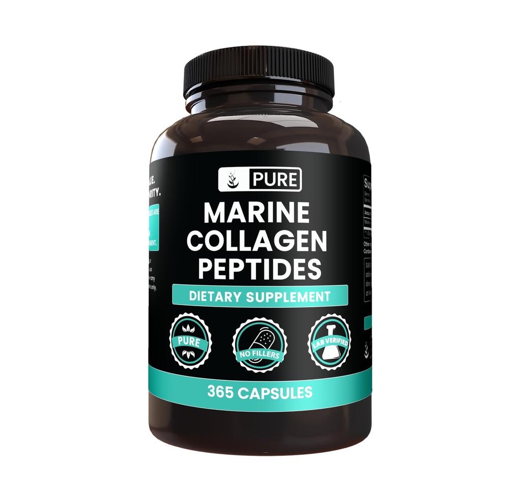 ΑΝΩΤΑΤΑ ΑΡΧΙΚΑ ΣΥΣΤΑΤΙΚΑ Θαλάσσιο κολλαγόνο (365 κάψουλες) Όχι Μαγνήσιο ή Ρύζι Fillers, Πάντα καθαρό, Εργαστήριο Επαληθευμένο