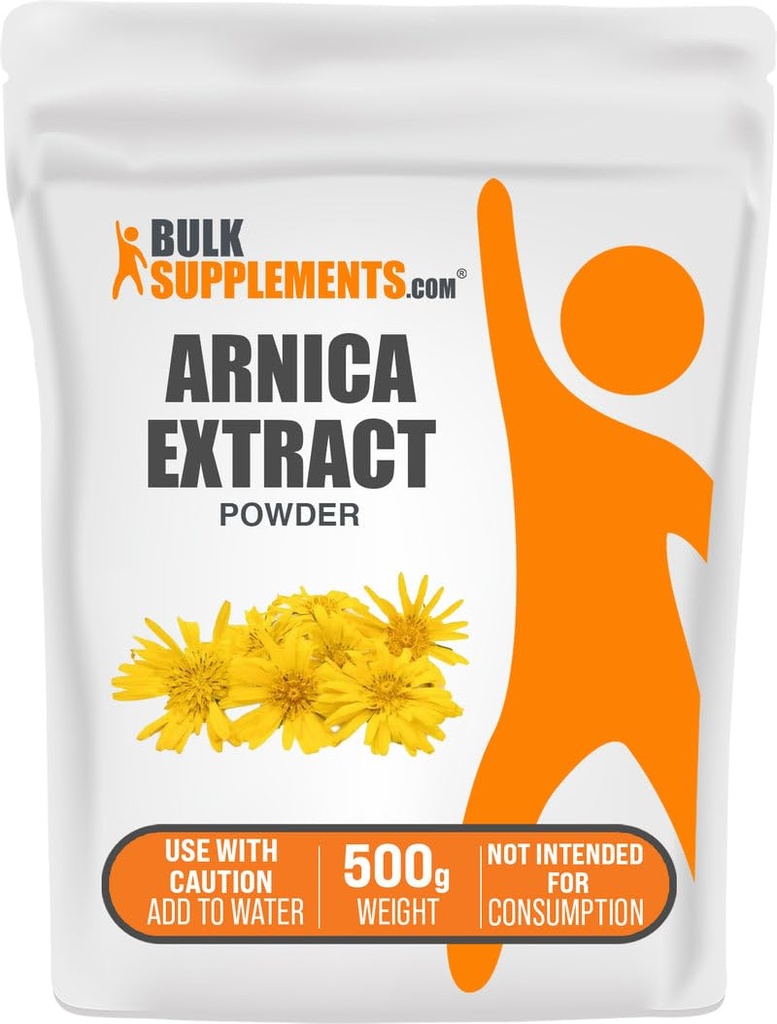 BulkSupplements.com Arnica Extract Powder - Βότανο συμπλήρωμα, από Αποξηραμένα λουλούδια Arnica, Υπηρεσίες Vary ανά χρήση, 500g (1.1 lbs) (Συσκευασία των 1)