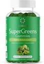 Green Superfood Gummies Plus - Υποστηρίζει υγιεινό συκώτι, Digestive Health & ανοσοποιητικό σύστημα - Vegan, μη GMO, Gluten-free - Βατόμουρο & Ρόδι Γεύση - 120 κόμης