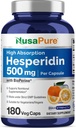 NusaPure Hesperidin 500 mg ανά Veggie Caps - 180 Κάψουλες (BioPerine, Υψηλή Απορρόφηση, Μη ΓΤΟ)