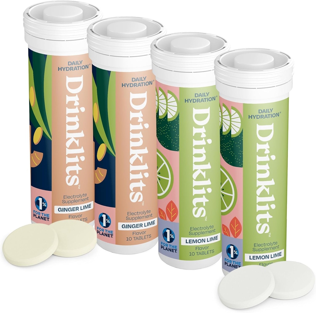 Ποτά Ginger-Lime & Lemon-Lime Electrolyte δισκία (4) Tube Bundle 