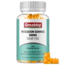 Gummies Κάλιο, Χλωριούχο Κάλιο για Ενήλικες, 60 Μερίδες, Συμπλήρωμα Χωρίς Ζάχαρη, Ανακούφιση Μυών & Υγεία Καρδιάς για Γυναίκες Άνδρες, Ισορροπία Ηλεκτρολυτών, Αποδοτικό Κάλιο