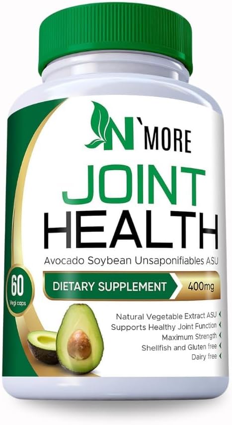 N'More Avocado Soybean Unsaponifiables Joint Health Supplement 400 mg, Μη ΓΤΟ, Γαλακτοκομικά, Γλουτένη & Shellfish Free, 60 Day Supply, Μία κάψουλα ανά ημέρα