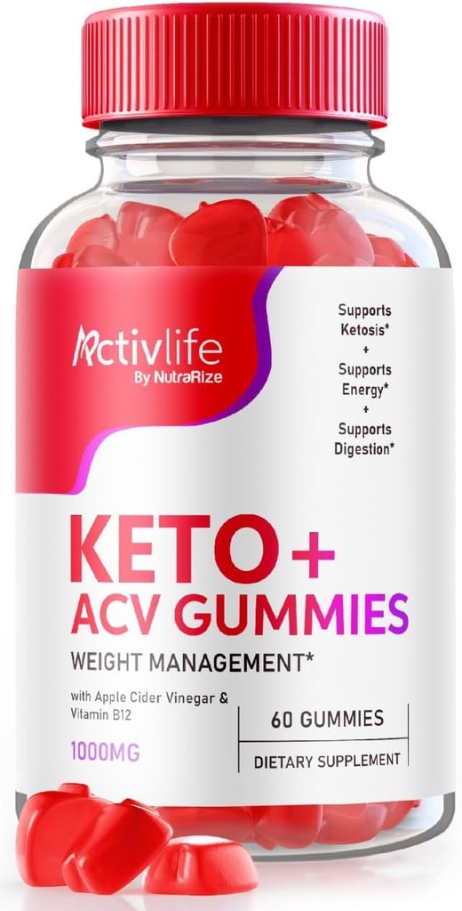 NutraRize ActivLife Keto+ACV Gummies Σύνθετη απώλεια βάρους, αποτελεσματική αδυνατίζοντας Gummies 1000 MG, Gomitas Κριτικές, (60 Gummies)
