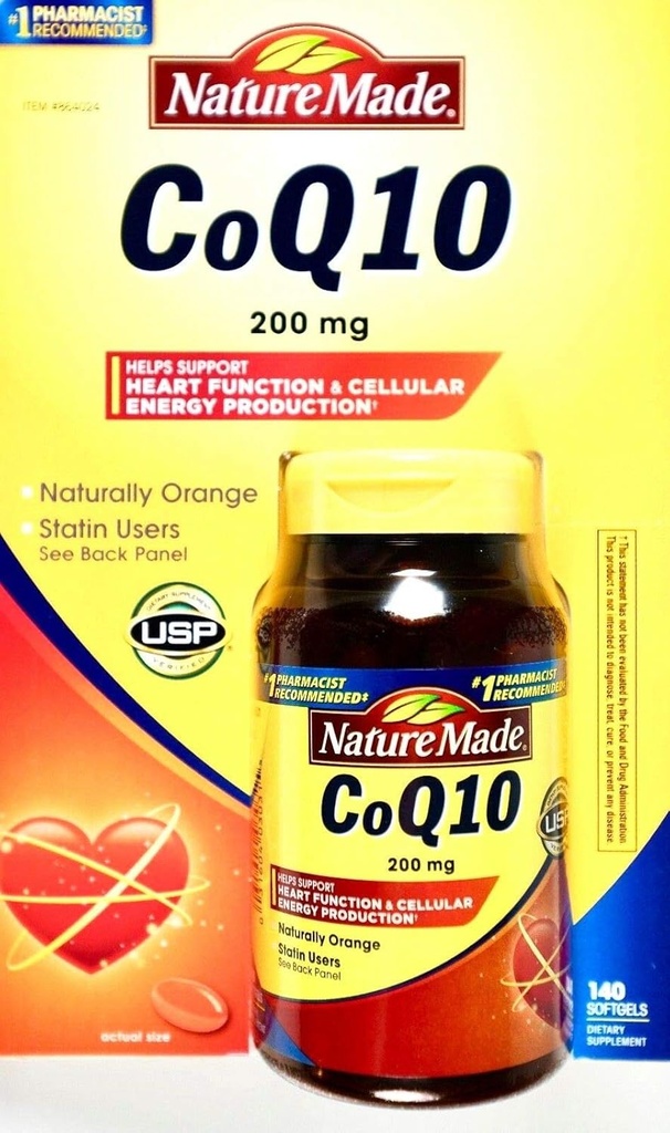 Nature Made Coq10 200 Mg, Φυσικά πορτοκαλί, Μέγεθος αξίας,140 Count Softgels