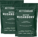 Betterbrand BetterMusrooms Nootropic Gummies - Υποστηρίζει καλύτερη υγεία ούρων, γνωστική λειτουργία, διανοητική σαφήνεια με 10 λειτουργικά μανιτάρια - 60 Gummies - Raspberry Flavor - πακέτο των 2