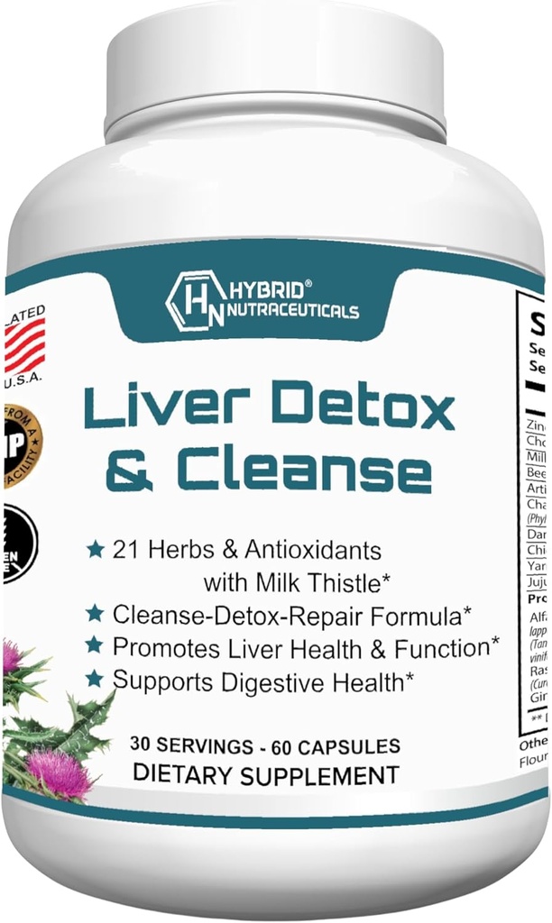 Hybrid Nutraceuticals Liver Cleanse Detox & Repair - Γαϊδουράγκαθο γάλακτος, εκχύλισμα Artichoke, ρίζα δαντελίων