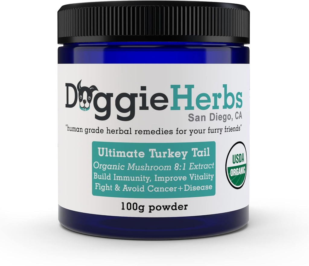 Ultimate Turkey Tail 8:1 Extract by Doggie Herbs – 389mg Beta Glucan per 1g Scoop (39%), Περιέχει ΜΟΝΟ Πολυσακχαρίτες – 100g