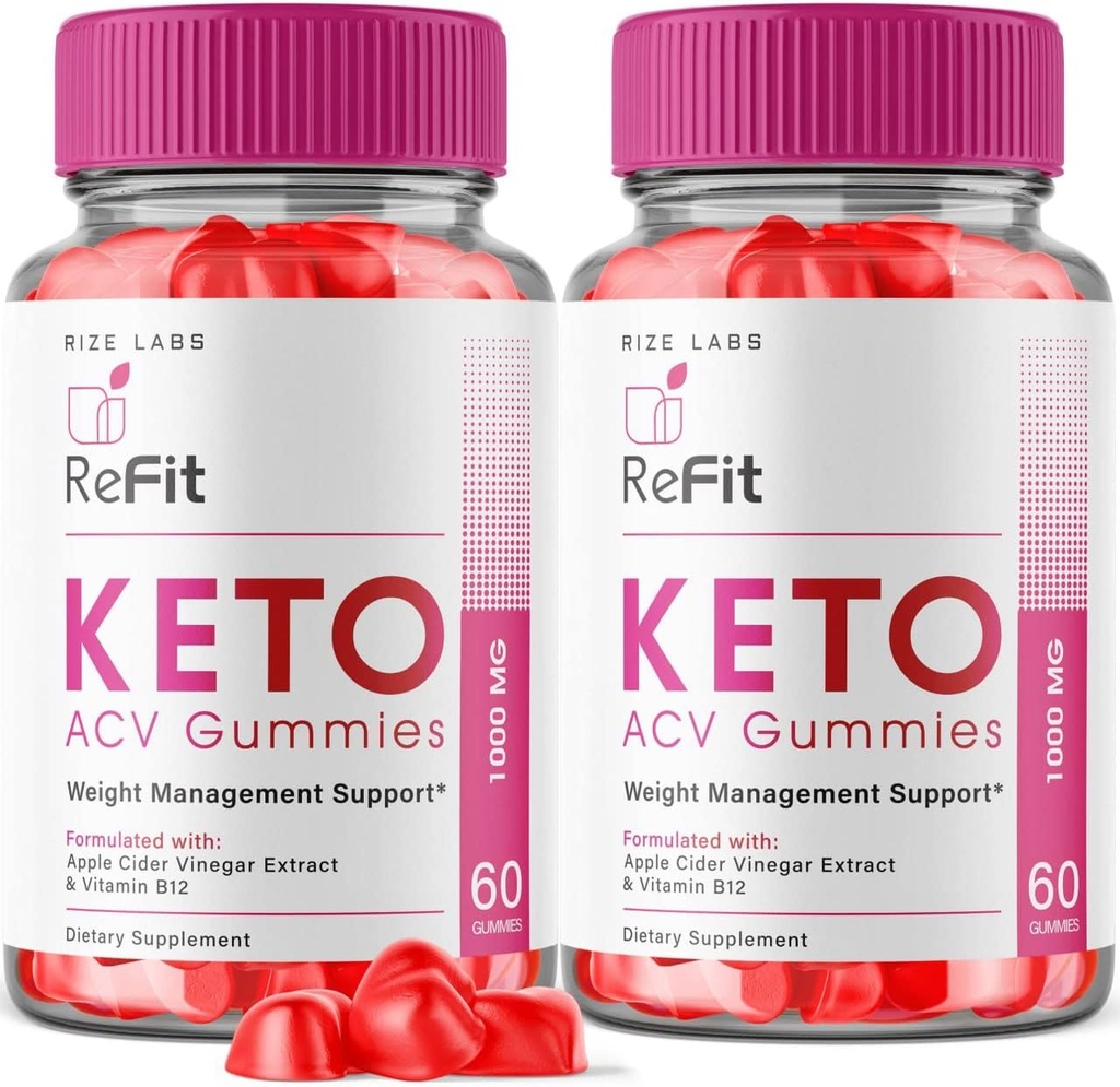 rize labs - Refit Keto ACV Gummies για Σύνθετη απώλεια βάρους με μηλίτη μηλίτη, συμπλήρωμα, βοηθά στη μείωση του λίπους κοιλιάς, για επιπλέον δύναμη (120 Gummies)