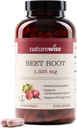 NatureWise Beet Root Capsules 1325mg με Βιολογικό Beetroot - Nitric Oxide Booster για την κυκλοφορία και την υποστήριξη της καρδιάς - Vegan, Gluten-free, Non-GMO - 240 Κάψουλες[120 Day Supply]