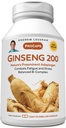 ANDREW LESSMAN Ginseng 200mg - 180 Capsules - Standardized Extract to Support Well-Being. Adaptogen, Combats Fatigue and Stress. Gentle, Small, Easy-to-Swallow Capsules. No Additives