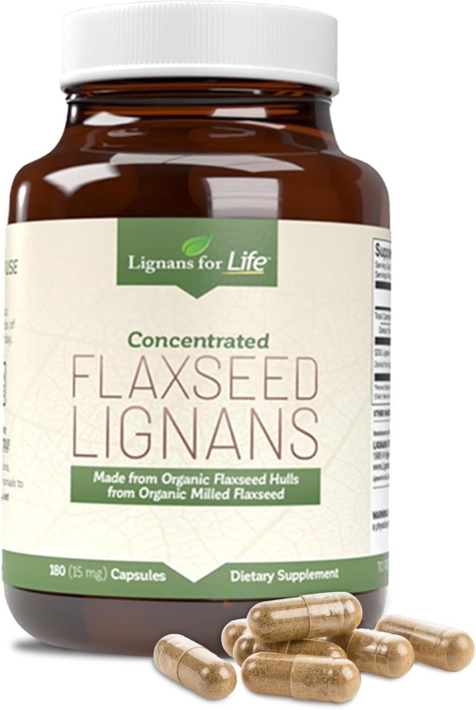 Lignans for Life Lignans flaxseed for Dogs & People + SDG - Ωμέγα 3 Λιπαρά Οξέα, Υψηλά Αντιοξειδωτικά Ίνες - Βελτιώστε το λαμπερό παλτό, Digestive & Heart Health for Dogs, 15mg, 180 Κάψουλες Φλαξ, 1 Συσκευασία