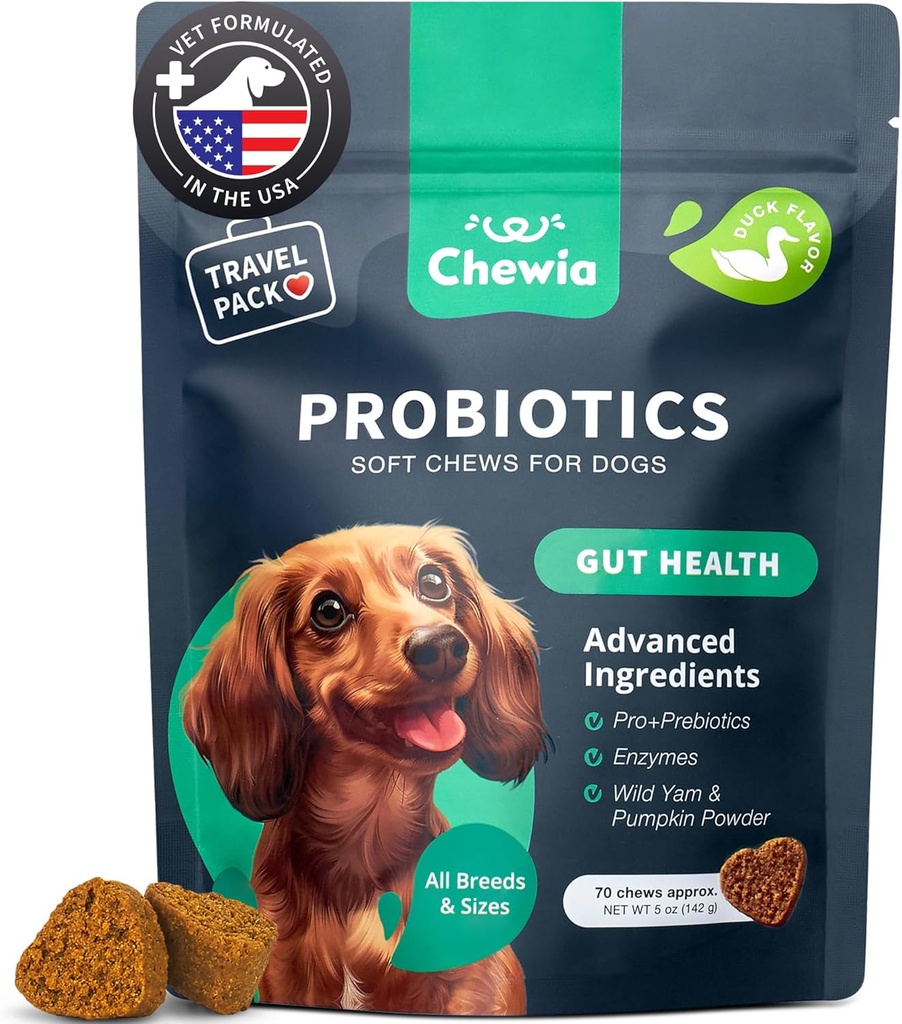 Probiotics for Dogs - Υποστηρίξτε Gut Υγεία, Ανοσία, Ισορροπία ζύμης, Ίτσι Δέρμα, Αλλεργίες - Προβιοτικά σκύλου και Digestive Ένζυμα - Coprophagia Deterrent for Dogs - 180 Probiotic Chews for Dogs