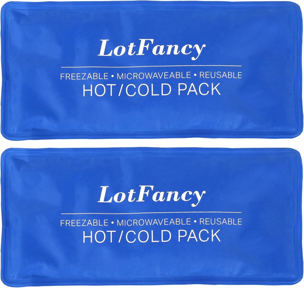 LotFancy Ice Pack για τραυματισμούς, Συσκευασία των 2, FSA HSA Επιλέξιμη, επαναχρησιμοποιήσιμη ζεστό κρύο πακέτο για τη θεραπεία, ψύξη ή θέρμανση Pad για πρώτες βοήθειες, πίσω λαιμό κεφάλι πόδια ανακούφιση, 11 x 5 Inches