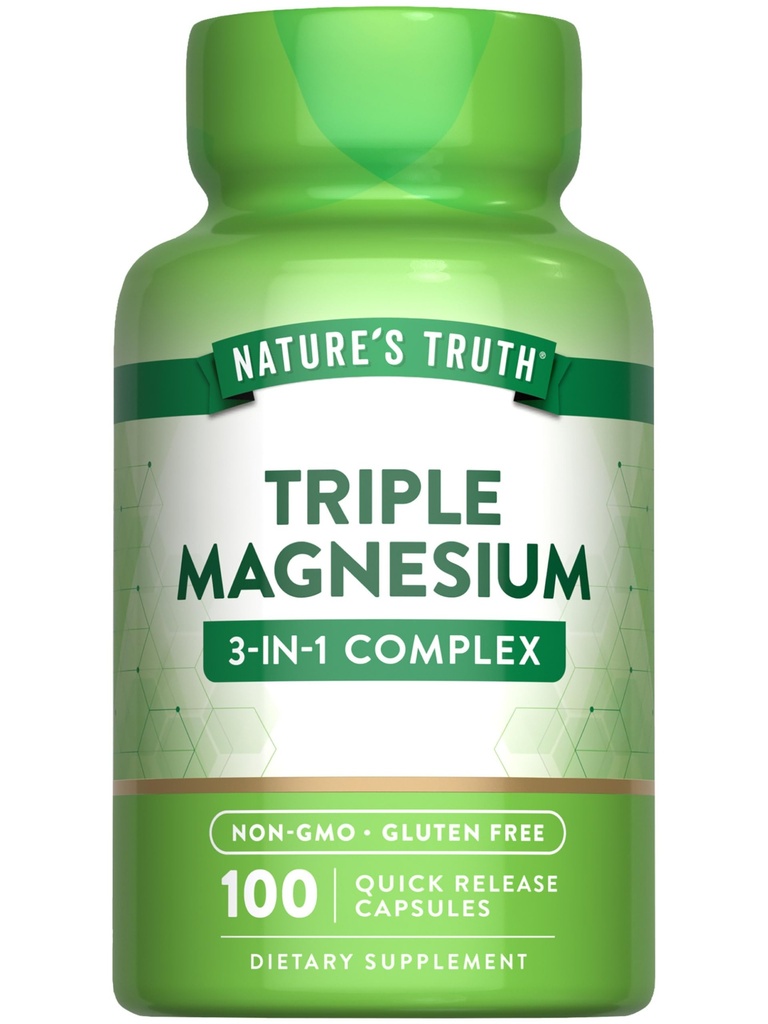 Nature's Truth Triple Magnesium Complex Supplement | 100 Capsules | 420 mg Magnesium Oxide, Citrate & Aspartate | Non-GMO & Gluten Free