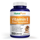 NusaPure Vitamin E 1000 IU 200 δισκία (Non- GMO, Χωρίς γλουτένη) - Μεικτές τοκοφερόλες
