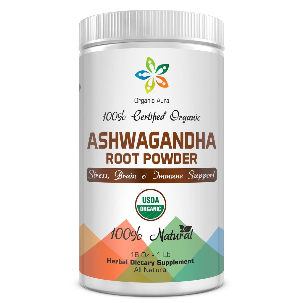 Certified Organic Ashwagandha Root Powder 16Oz -1Lb. Φυσικό στρες, εγκέφαλος και ανοσοποιητική υποστήριξη. Βελτιώνει τη συνολική υγεία. Ακατέργαστο Σούπερφουντ. 100% Φυσικό βοτανικό