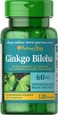 Puritans Pride Ginkgo Biloba Standardized Extract 60 mg δισκία, 120 Count