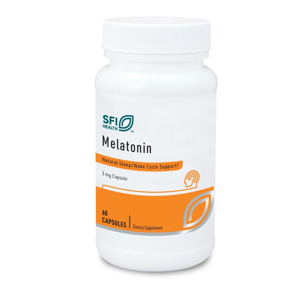 Klaire Labs SFI Health Melatonin 3 Millitgrams - Υποστήριξη ύπνου για άνδρες και γυναίκες (60 κάψουλες χορτοφάγων)