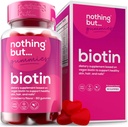 Biotin Gummies for Hair Growth 5100 mcg - Μαλλιά, δέρμα και νύχια Βιταμίνες για άνδρες και γυναίκες - με φολικό οξύ, βιταμίνες Α, C, E & D και επιπλέον δύναμη για ταχύτερη ανάπτυξη μαλλιών και νυχιών, 60 Gummies