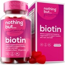 Biotin Gummies for Hair Growth 5100 mcg - Μαλλιά, δέρμα και νύχια Βιταμίνες για άνδρες και γυναίκες - με φολικό οξύ, βιταμίνες Α, C, E & D και επιπλέον δύναμη για ταχύτερη ανάπτυξη μαλλιών και νυχιών, 60 Gummies