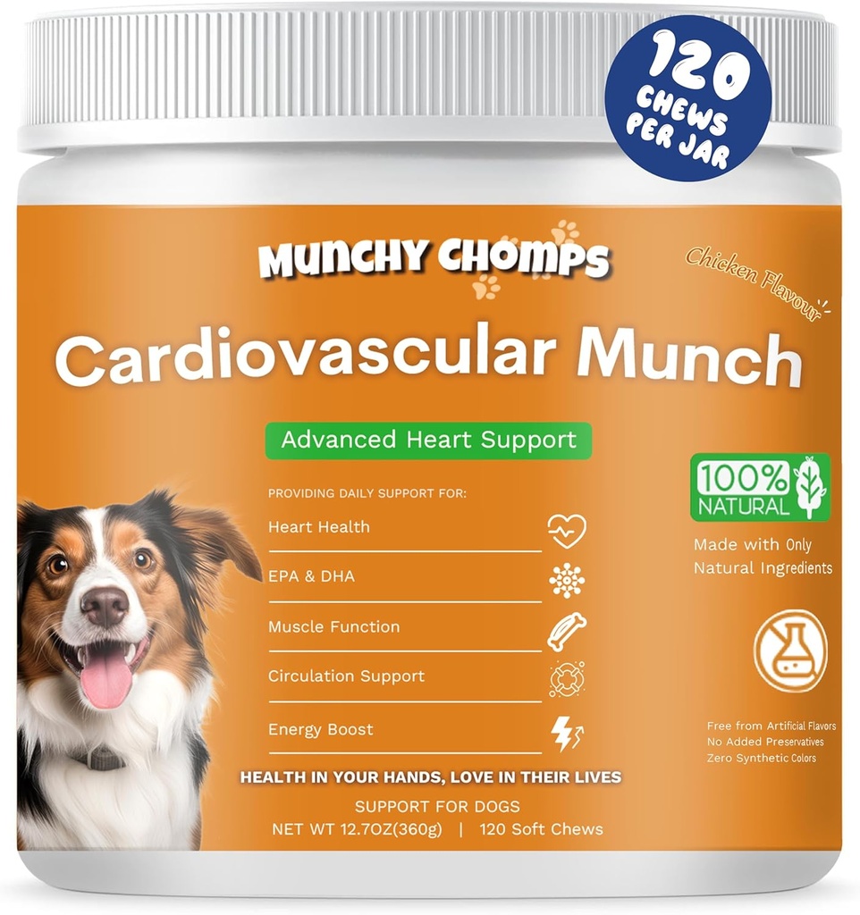 Καρδιαγγειακό για σκύλους - Advanced Heart Support with AlaskOmega, CoQ10 & Taurine - Προάγει την υγιή κυκλοφορία & την ενίσχυση της ενέργειας (Chicken)