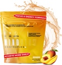 Nootropic Brain Supplement for Energy, Focus & Mood with Caffeine, L-Tyrosine, Teacrine & Alpha GPC– για Gamers, Gym Enthusiasts, Students & Entrepreneurs- 30 Υπηρεσίες (Peach Mango)