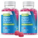 VITEEY Βιταμίνη D3 Gummies για Ενήλικες & Έφηβοι - 10.000 IU, 250mcg, Μέγιστη Δύναμη - Κοινή & Μυική Υγεία, Ανοσοποιητική Ενίσχυση - Μασώμενη Βιταμίνη D Gummies - Χορτοφαγική, Ζελατίνη Δωρεάν - Νόστιμο μούρο Γεύση