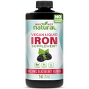 Why Not Natural Liquid Iron Supplement for Women, Men and Kids, Vegan Formulation for Anemia, Sugar Free, Vegan, Non-GMO, Organic BlackBerry Flavor 16 Fl Oz