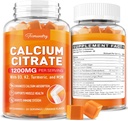Ασβέστιο 1200 mg με Βιταμίνη D3 Συμπληρώματα Gummies για Ενήλικες: Ultimate Απορρόφηση Ασβέστιο Κιτρικό με Βιταμίνη D3 K2, Turmeric Extract, MSM για Γυναίκες Άνδρες