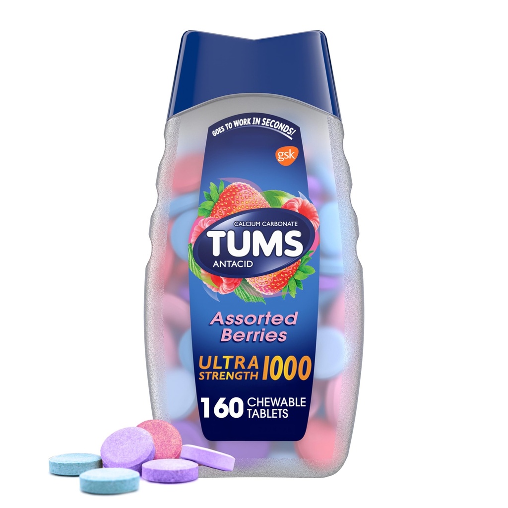 TUMS Ultra Strength μασώμενα αντιόξινα δισκία για ανακούφιση από εγκαύματα και όξινη δυσπεψία