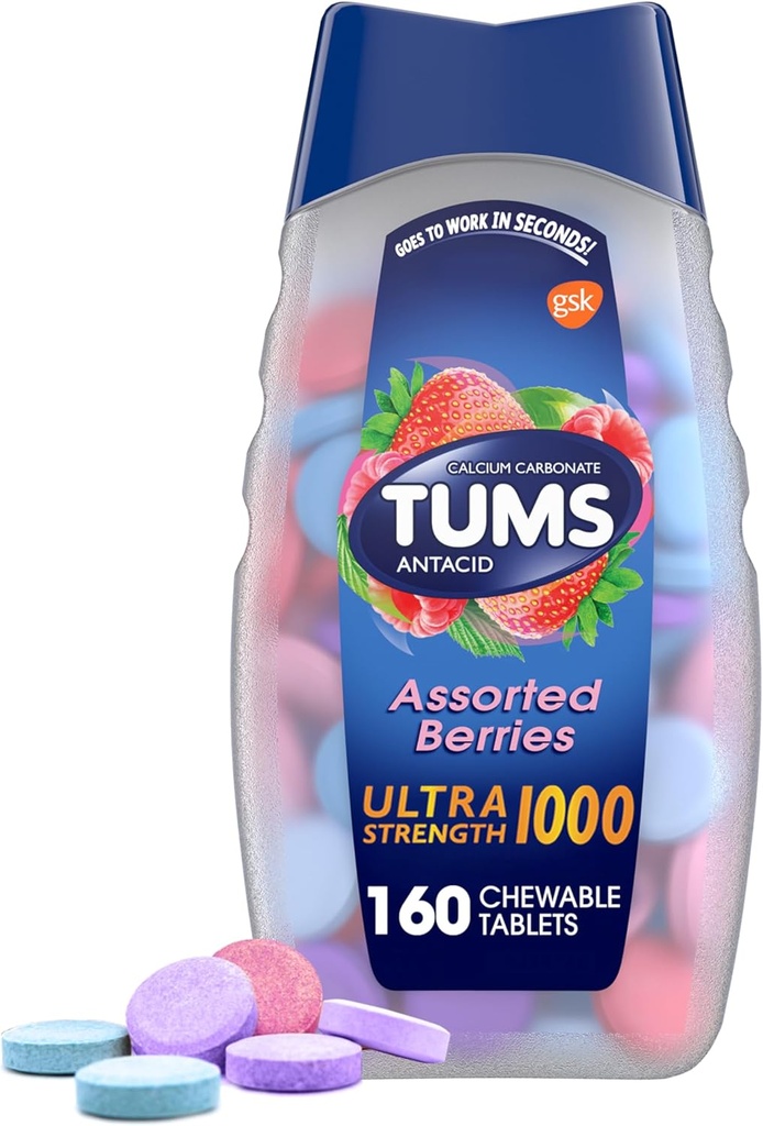 TUMS Ultra Strength μασώμενα αντιόξινα δισκία για ανακούφιση από εγκαύματα και όξινη δυσπεψία