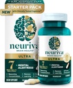 NEURIVA Ultra Decaffeinated Clinically Tested Nootropic Brain Supplement for Mental Alertness,Memory,Focus & Recentration,Cognivive,Neurofactor,Phospatidylserine,Vitamins B6 B12,14ct Κάψουλες