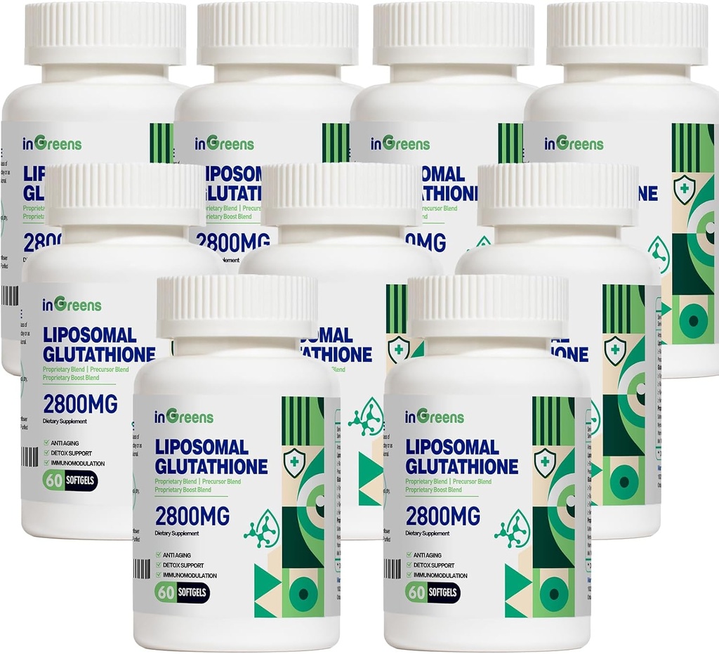 2800 MG Liposomal Glutathion Softgels, Max Απορρόφηση, Ενεργή μορφή L Glutathione αναγωγάση, Ισχυρό Αντιοξειδωτικό, Γήρανση Υγείας, 60 Softgels