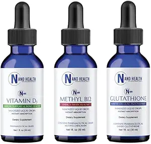 Nano Essential Wellness Bundle Συνδυάζει 3 mavellous προϊόντα προώθησης της υγείας: Nano Glutathione, Nano Methyl B-12 & Nano Vitamin D3