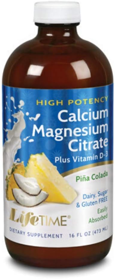 Lifetime Cal Mag Citrate Hi-Potency, χωρίς ζάχαρη, Pina Colada 