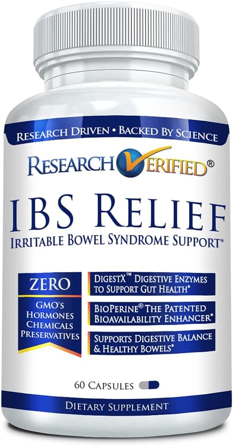 Έρευνες Επαληθευμένο IBS Relief - Φυσικό Digestive Ένζυμα, BioPerine - 60 Κάψουλες - Συσκευασία 1