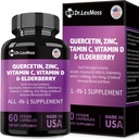 60 Count Quercetin 1000mg ψευδάργυρος 50mg βιταμίνη C 1000mg Βιταμίνη D 5000IU ανοσοποιητικό σύστημα συμπλήρωμα υποστήριξης με Echinacea Ginger Bromelain Θάλασσα Μος Σκόρδο Βήτα Vegan κάψουλες για άνδρες και γυναίκες, ΗΠΑ