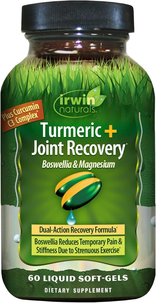 Turmeric After Sport by Irwin Naturals, με Boswellia & Μαγνήσιο, Ισχυρή αποκατάσταση μετά την προπόνηση, 60 υγρά Soft-Gels