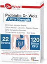 German Premium Daily Probiotics for Women and Men, 120 Billion CFU - 22 Strains, Vegan Probiotic Capsles for Gut, and Digestive Health Support Supplement, Target Release Pill Formula 40 Cout