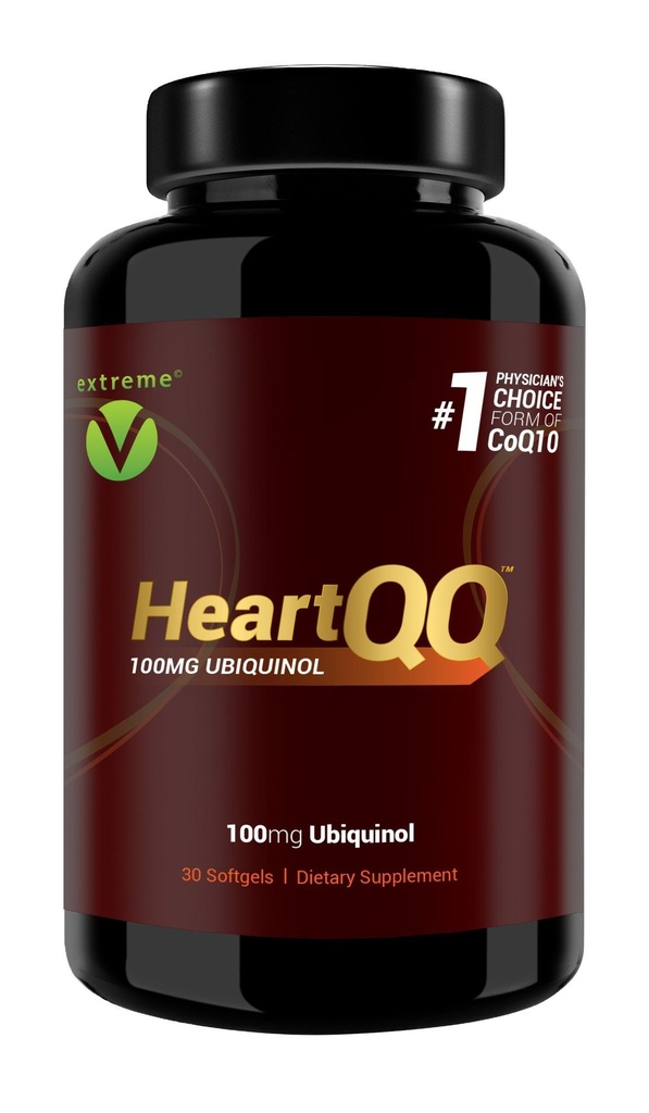 HeartQQ ΥΨΗΛΗ Απορρόφηση Ubiquinol (QH), Active CoQ10 300% Μεγαλύτερη Απορρόφηση, 1 Προτεινόμενη μορφή CoQ10. 100mg Ubiquinol (Vegetarian Softgels)