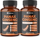 Zolotus Korean Red Panax Ginseng + Ginkgo Biloba, Ashwagandha, Beetroot, Πράσινο Τσάι - 120 κάψουλες (πακέτο του 2)