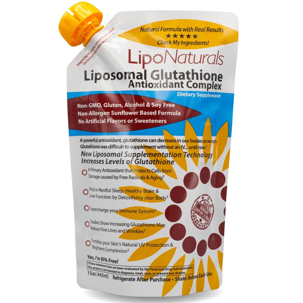 Lipo Naturals Liposomal Glutathionone Complex Liquid (30 Δόσεις) - Φυσική Φόρμουλα Ανοσία + Ηπατική Υγεία + Αντιγηραντική Υποστήριξη με Βιταμίνη C - Vegan, China-Free (15oz / 443ml)
