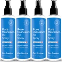 Pure Magnesium Oil Spray – 8oz (4 Pack) - Βιολογικός βαθμός USP, Λάδι μαγνησίου για τα πόδια, Μαγνήσιο από Αρχαία Ορυκτά - Aceite de magnesio para Los pites - Φυσικό Χλωριούχο μαγνήσιο, Κατασκευασμένο στις ΗΠΑ