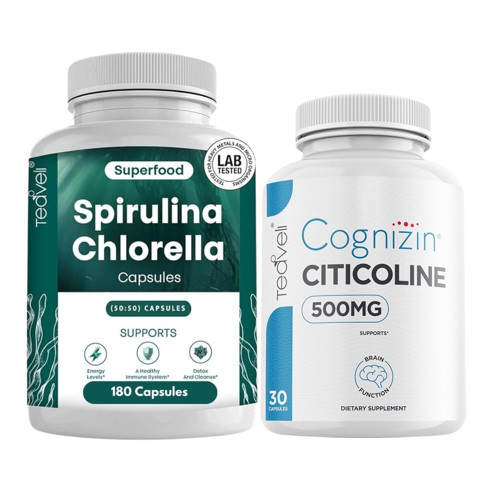 Teaveli Citicoline με Spirulina chlorella Κάψουλες Bundle