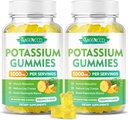 Κάλιο Citrate Gummies 1000mg, Υψηλής ισχύος Κάλιο συμπλήρωμα Gummies για ενήλικες γυναίκες & άνδρες, Πόδι στήριξης Cramps & μυϊκή υγεία, ζάχαρη-ελεύθερο, ανανά γεύση, 120 κόμης