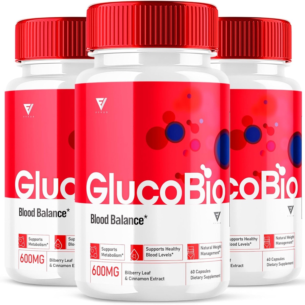 (3 Pack) GlucoBio Κάψουλες Υποστήριξης Υγείας και Ευεξίας Gluco Bio Χάπια, Gluco Bio Φυσική Βιταμίνη Συνολική Υγεία και Ευεξία Φόρμουλα Glycogen Υποστήριξη συμπλήρωμα, BioGluco Κάψουλες (180 Κάψουλες)